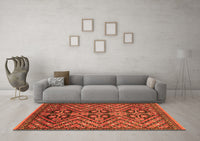 Machine Washable Abstract Orange Modern Rug, wshabs3945org