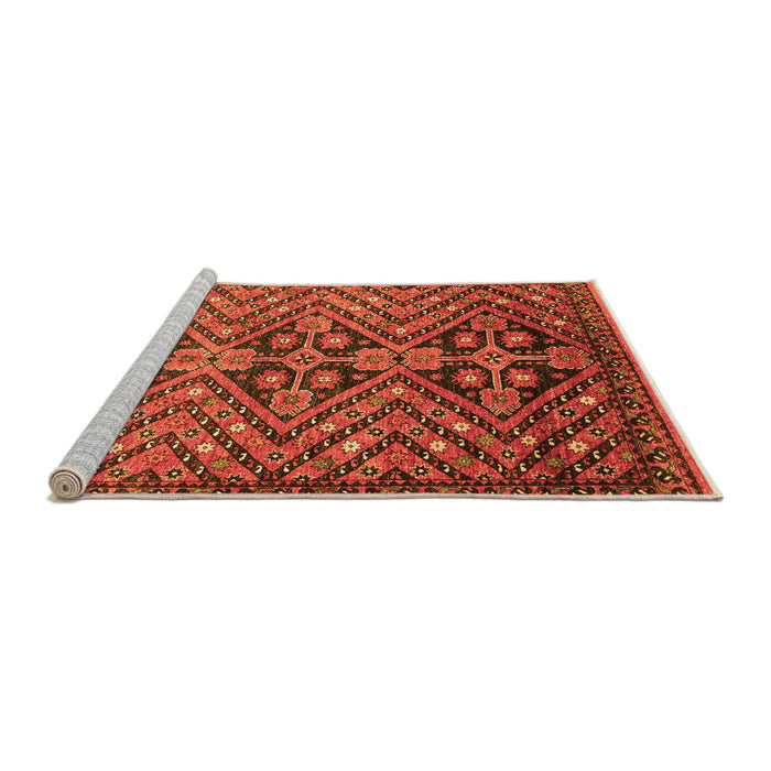 Sideview of Machine Washable Abstract Orange Modern Area Rugs, wshabs3945org