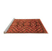 Sideview of Machine Washable Abstract Orange Modern Area Rugs, wshabs3945org