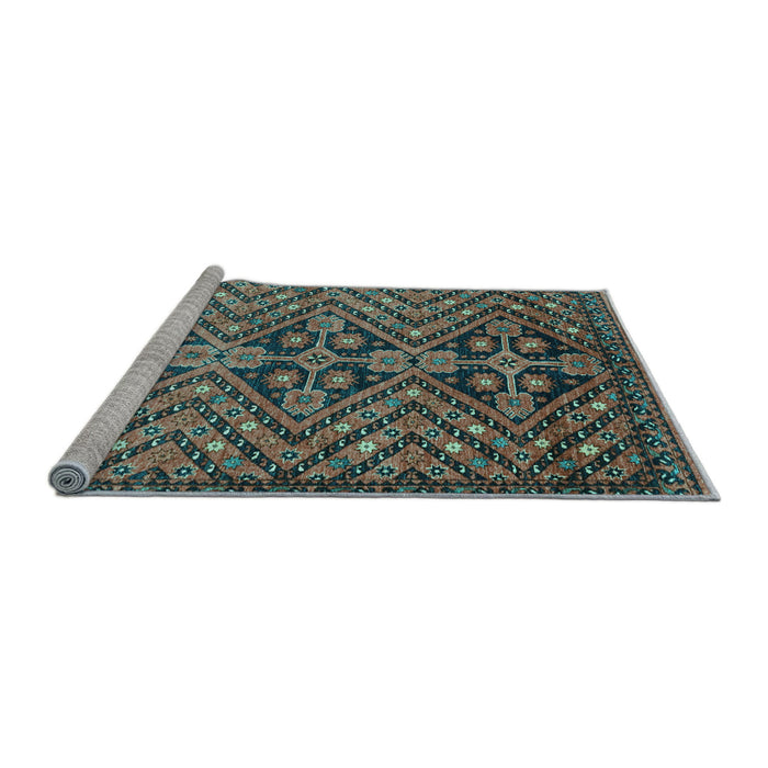 Sideview of Machine Washable Abstract Light Blue Modern Rug, wshabs3945lblu