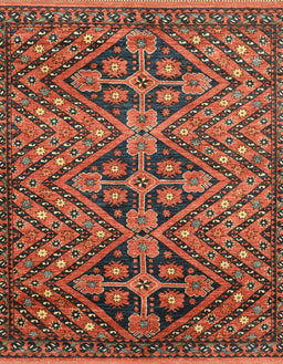 Abstract Saffron Red Modern Rug, abs3945