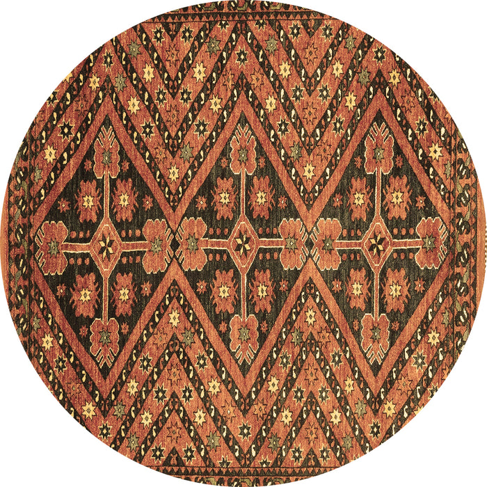 Round Machine Washable Abstract Brown Modern Rug, wshabs3945brn