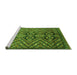 Sideview of Machine Washable Abstract Green Modern Area Rugs, wshabs3945grn