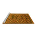 Sideview of Machine Washable Abstract Yellow Modern Rug, wshabs3945yw