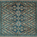 Square Abstract Light Blue Modern Rug, abs3945lblu