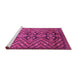 Sideview of Machine Washable Abstract Pink Modern Rug, wshabs3945pnk