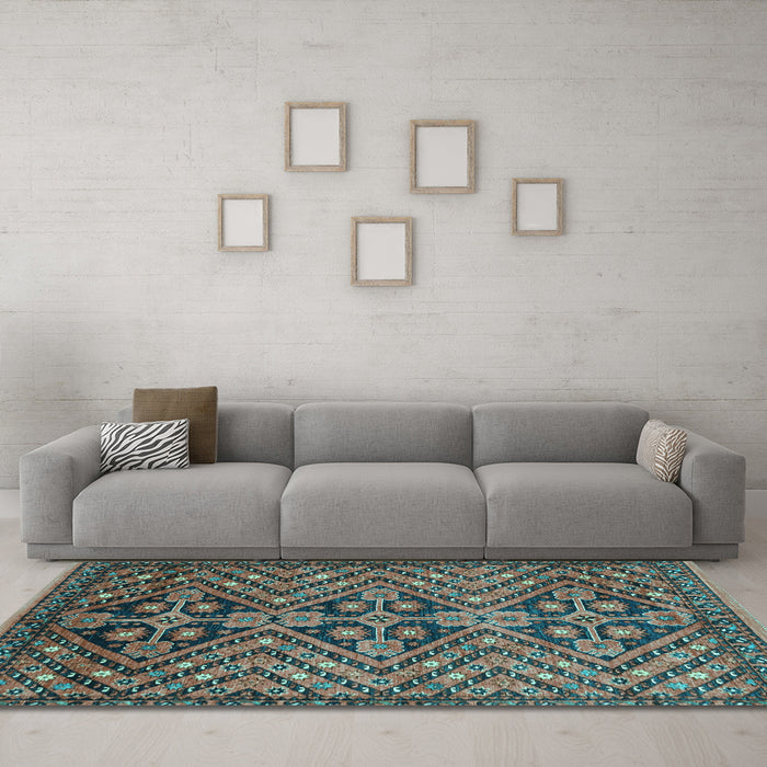 Machine Washable Abstract Light Blue Modern Rug in a Living Room, wshabs3945lblu