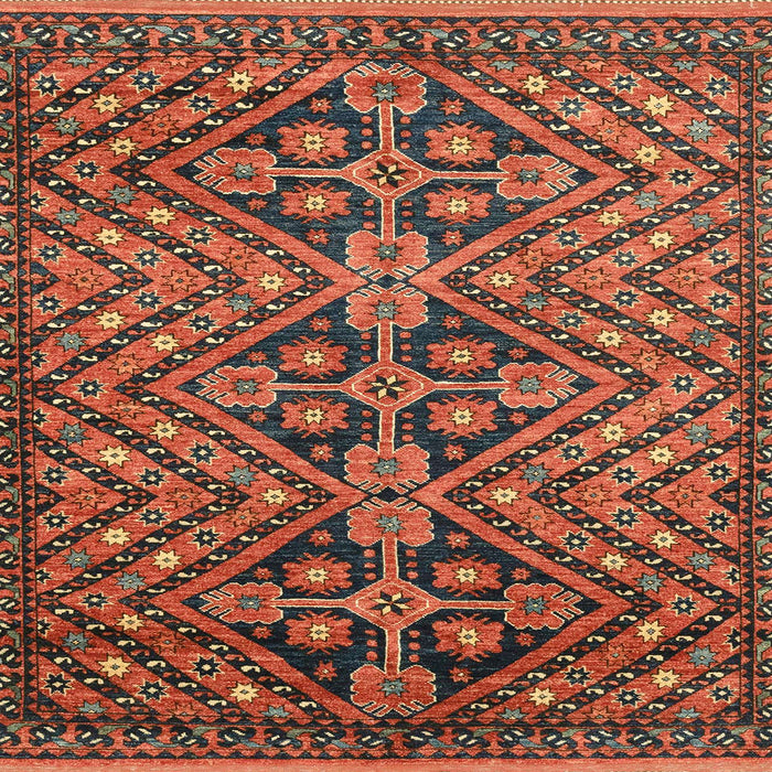 Square Abstract Saffron Red Modern Rug, abs3945