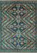 Abstract Light Blue Modern Rug, abs3945lblu