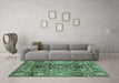 Machine Washable Abstract Turquoise Modern Area Rugs in a Living Room,, wshabs3946turq