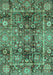 Machine Washable Abstract Turquoise Modern Area Rugs, wshabs3946turq