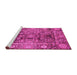 Sideview of Machine Washable Abstract Pink Modern Rug, wshabs3946pnk