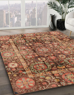 Abstract Brown Modern Rug in Family Room, abs3946