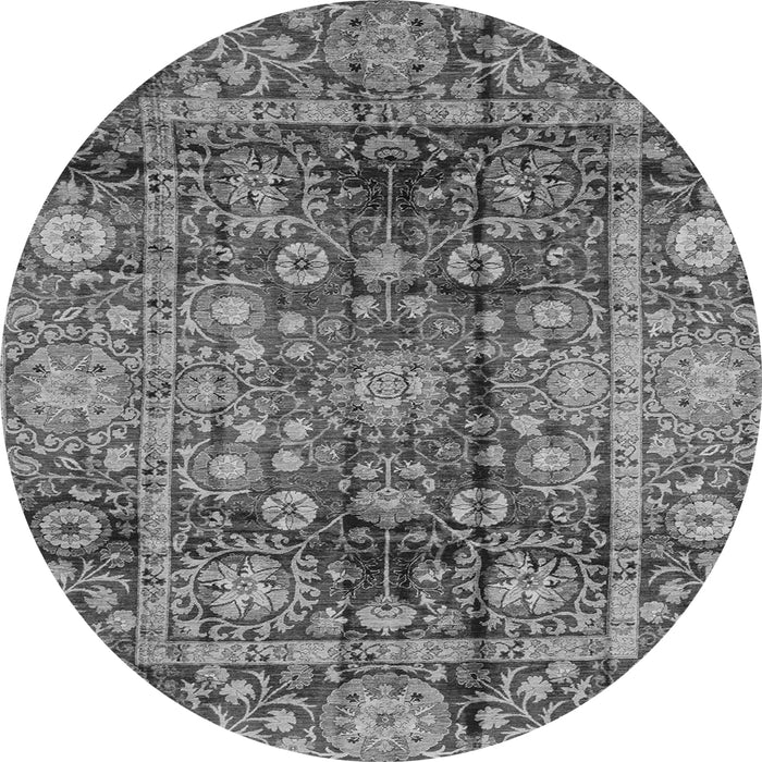 Round Abstract Gray Modern Rug, abs3946gry