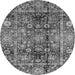 Round Abstract Gray Modern Rug, abs3946gry