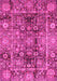 Machine Washable Abstract Pink Modern Rug, wshabs3946pnk