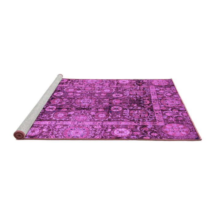 Sideview of Machine Washable Abstract Purple Modern Area Rugs, wshabs3946pur