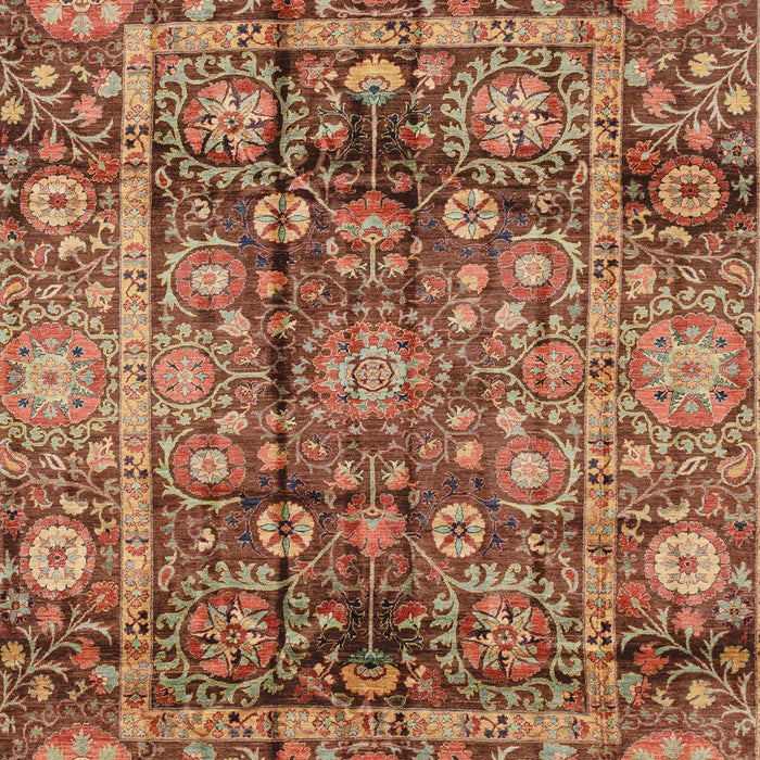 Machine Washable Abstract Peru Brown Rug, wshabs3946