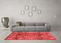 Machine Washable Abstract Red Modern Rug, wshabs3946red