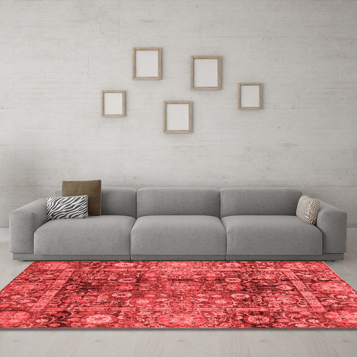 Modern Red Washable Rugs
