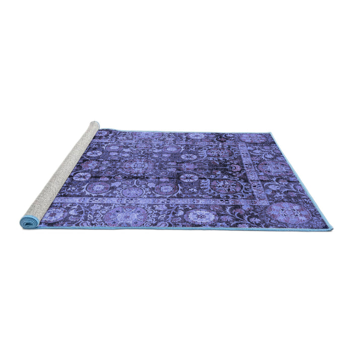 Sideview of Machine Washable Abstract Blue Modern Rug, wshabs3946blu