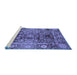 Sideview of Machine Washable Abstract Blue Modern Rug, wshabs3946blu