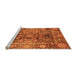 Sideview of Machine Washable Abstract Orange Modern Area Rugs, wshabs3946org