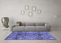 Machine Washable Abstract Blue Modern Rug, wshabs3946blu