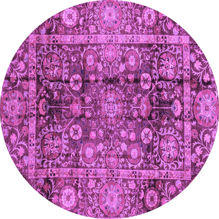 Round Machine Washable Abstract Purple Modern Area Rugs, wshabs3946pur
