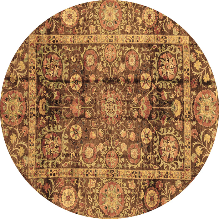 Round Abstract Brown Modern Rug, abs3946brn