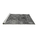 Sideview of Machine Washable Abstract Gray Modern Rug, wshabs3946gry