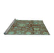 Sideview of Machine Washable Oriental Light Blue Traditional Rug, wshabs3947lblu