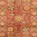 Square Abstract Orange Oriental Rug, abs3947