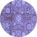 Round Oriental Blue Traditional Rug, abs3947blu