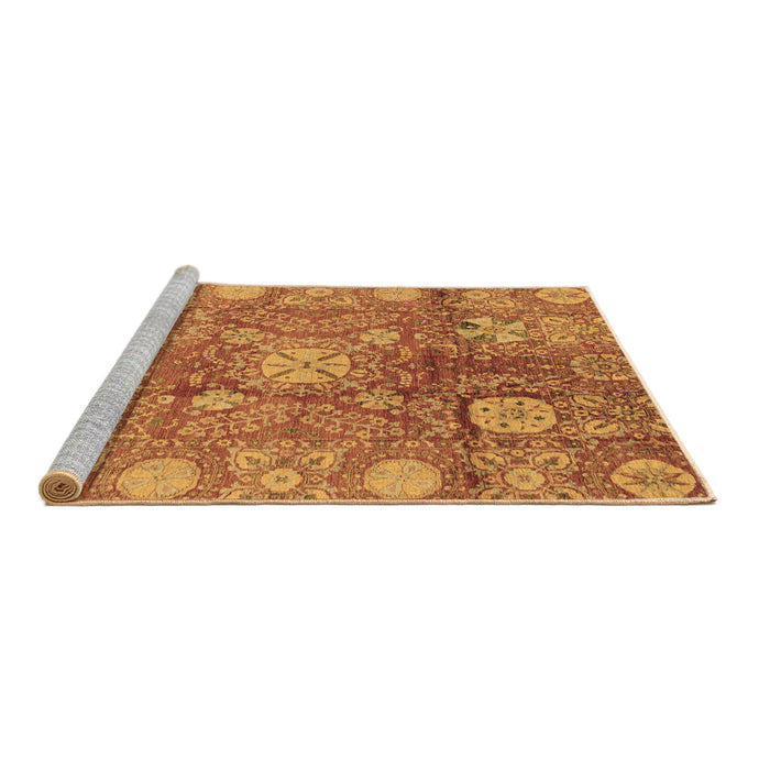 Sideview of Machine Washable Oriental Brown Traditional Rug, wshabs3947brn