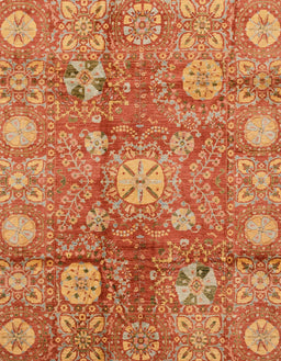 Machine Washable Abstract Orange Rug, wshabs3947