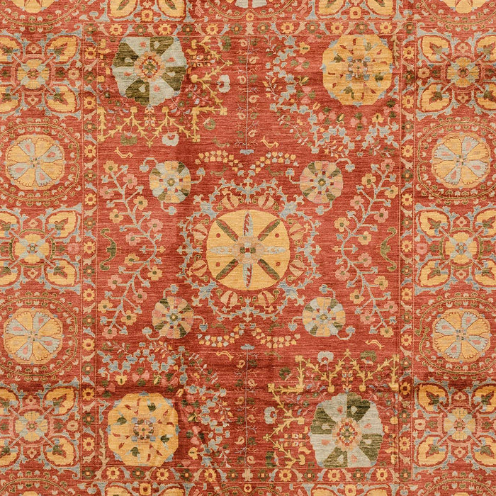 Machine Washable Abstract Orange Rug, wshabs3947