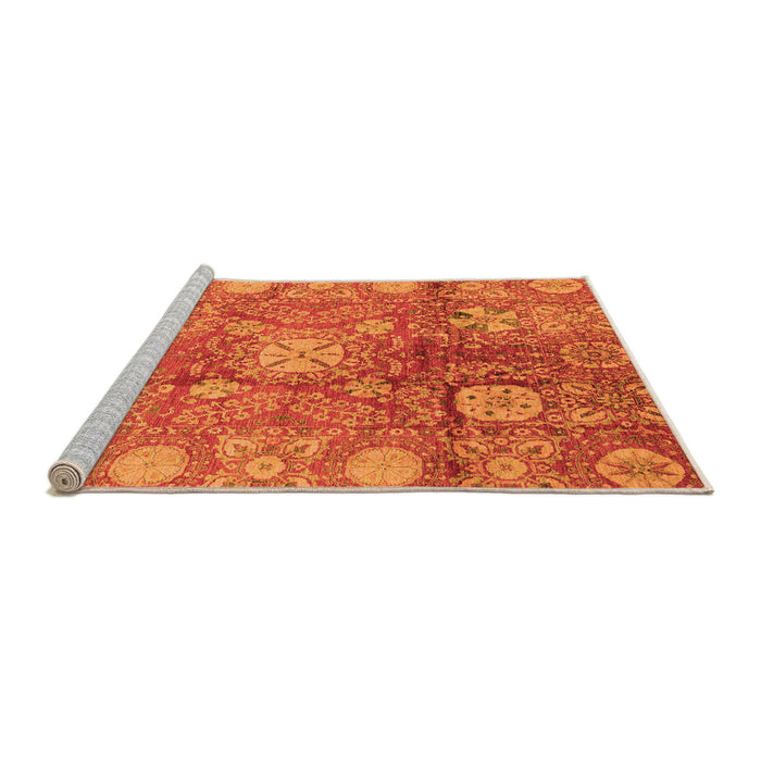 Sideview of Machine Washable Oriental Orange Traditional Area Rugs, wshabs3947org