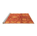 Sideview of Machine Washable Oriental Orange Traditional Area Rugs, wshabs3947org