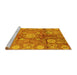 Sideview of Machine Washable Oriental Yellow Traditional Rug, wshabs3947yw