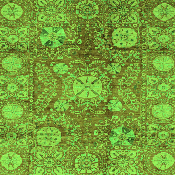 Square Oriental Green Traditional Rug, abs3947grn