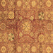 Square Machine Washable Oriental Brown Traditional Rug, wshabs3947brn