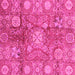 Square Oriental Pink Traditional Rug, abs3947pnk