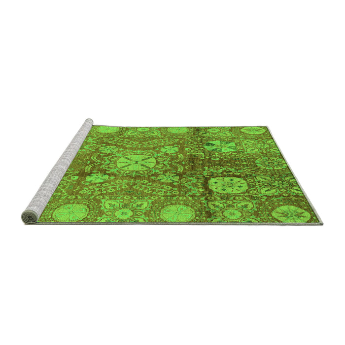 Sideview of Machine Washable Oriental Green Traditional Area Rugs, wshabs3947grn