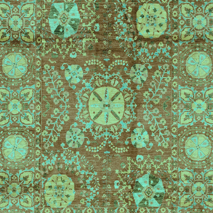Machine Washable Oriental Turquoise Traditional Area Rugs, wshabs3947turq