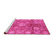 Sideview of Machine Washable Oriental Pink Traditional Rug, wshabs3947pnk