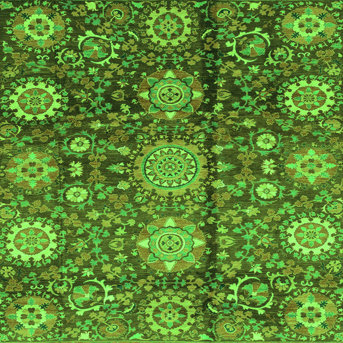 Square Abstract Green Modern Rug, abs3948grn
