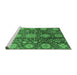 Sideview of Machine Washable Abstract Emerald Green Modern Area Rugs, wshabs3948emgrn