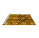 Sideview of Machine Washable Abstract Yellow Modern Rug, wshabs3948yw