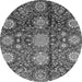 Round Machine Washable Abstract Gray Modern Rug, wshabs3948gry